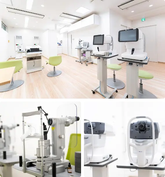 医療機器、視力検査、病院で働く女性のイメージ写真